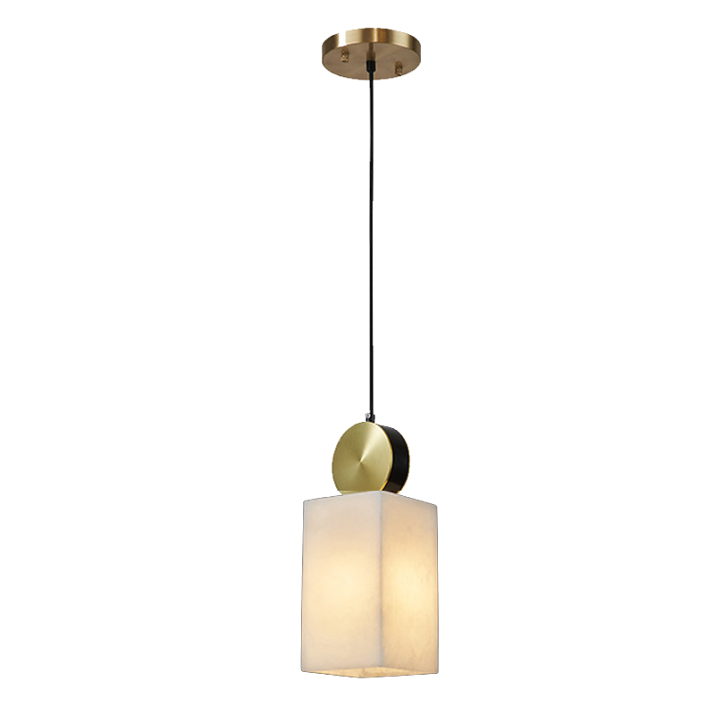 Подвесной светильник с прямоугольным мраморным плафоном Rectangular Marble Shade Золотой Подвесной светильник с прямоугольным мраморным плафоном Rectangular Marble Shade Золотой в Орле | Loft Concept