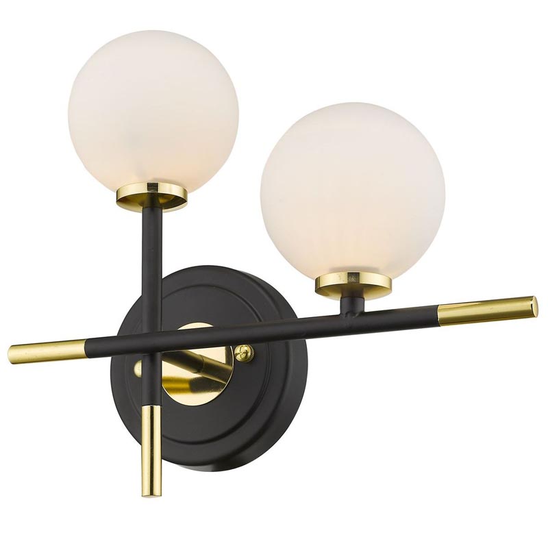 Бра Galant Sconce gold right Золотой Черный Белое матовое стекло Бра Galant Sconce gold right Золотой Черный Белое матовое стекло в Орле | Loft Concept