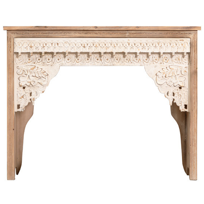 Консоль Indian Antique White Furniture Adnan Console Древесина Бежевый Консоль Indian Antique White Furniture Adnan Console Древесина Бежевый в Орле | Loft Concept