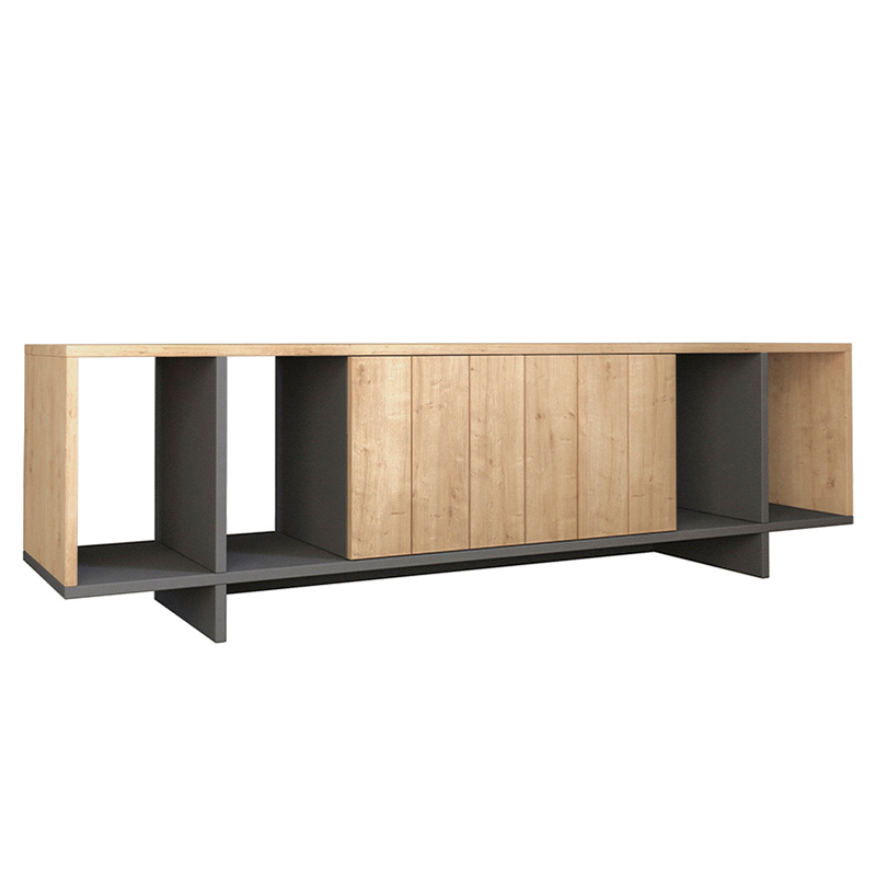 ТВ-тумба с откидной дверцей и 4-мя полками ZITANO TV STAND OAK Светлый дуб Серый ТВ-тумба с откидной дверцей и 4-мя полками ZITANO TV STAND OAK Светлый дуб Серый в Орле | Loft Concept