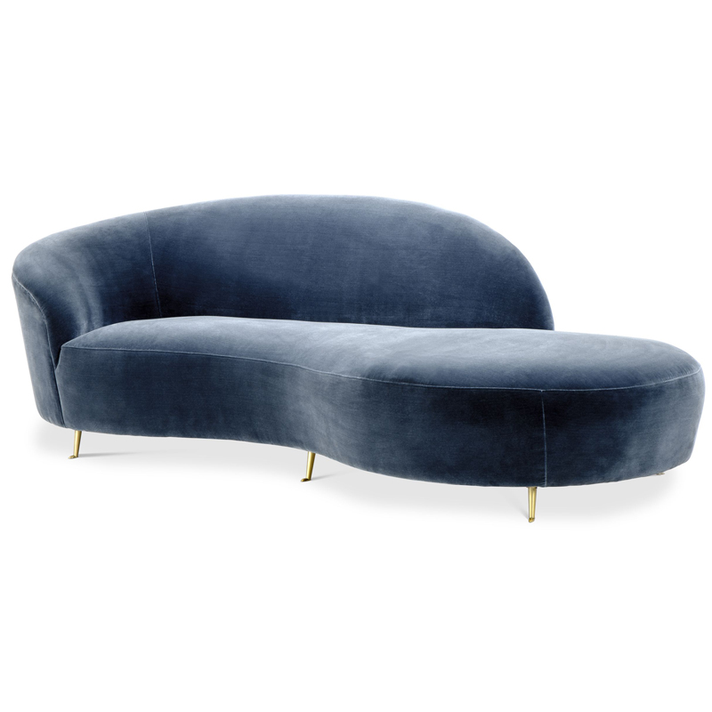 Кушетка Eichholtz Sofa Khan Синий Латунь в Орле | Loft Concept 