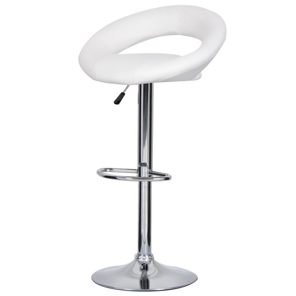 Барный стул Ring Dark White Хром Белый Барный стул Ring Dark White Хром Белый в Орле | Loft Concept