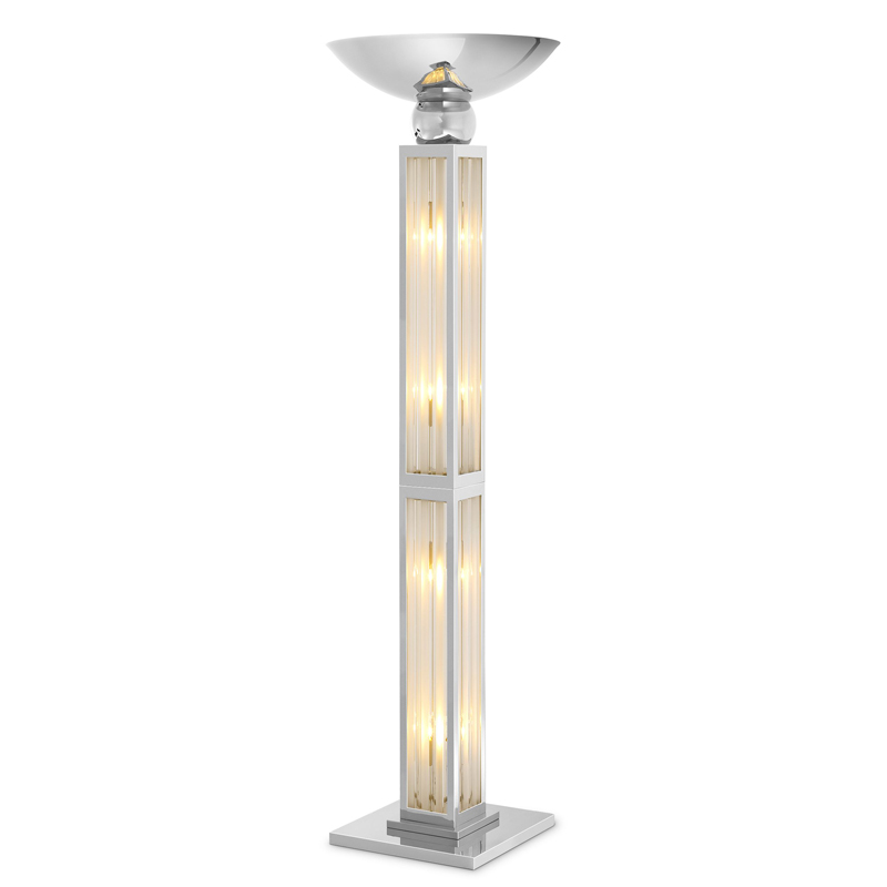 Торшер Eichholtz Floor Lamp Dorrell Никель Прозрачный в Орле | Loft Concept 