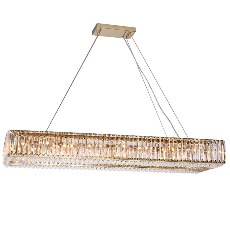 Люстра Darleen Crystal Gold Rectangular Chandelier Золотой Прозрачный (Transparent) Люстра Darleen Crystal Gold Rectangular Chandelier Золотой Прозрачный (Transparent) в Орле | Loft Concept