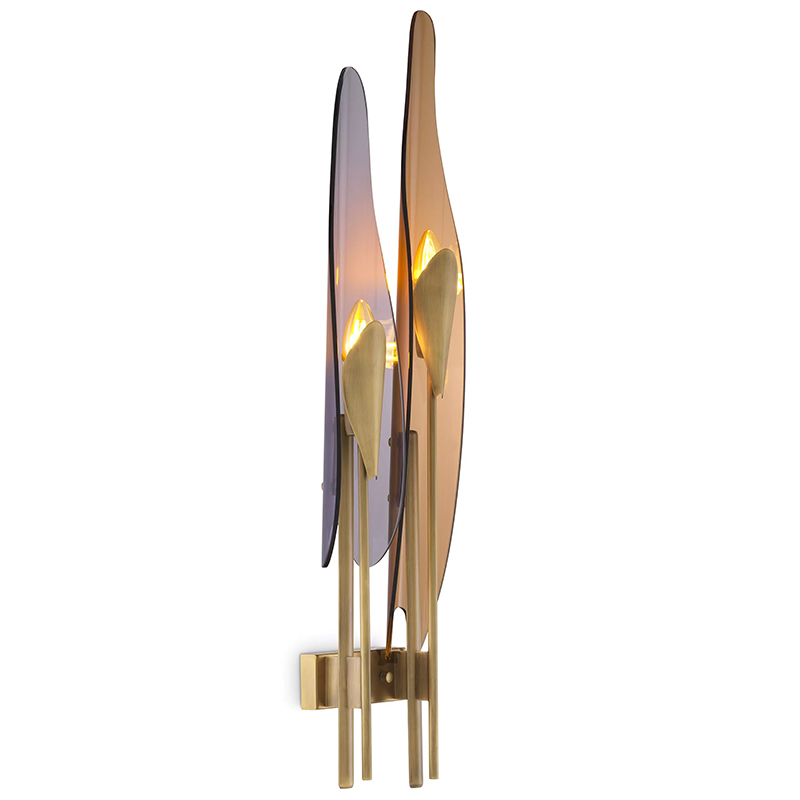 Бра Eichholtz Wall Lamp Sky Янтарный Стекло Смок Латунь Бра Eichholtz Wall Lamp Sky Янтарный Стекло Смок Латунь в Орле | Loft Concept