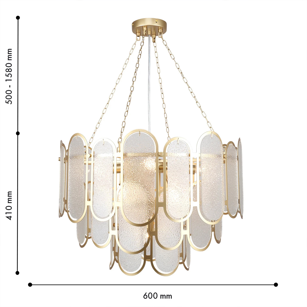 Люстра с многослойным эффектом из овальных элементов из непрозрачного стекла Conformation в Орле