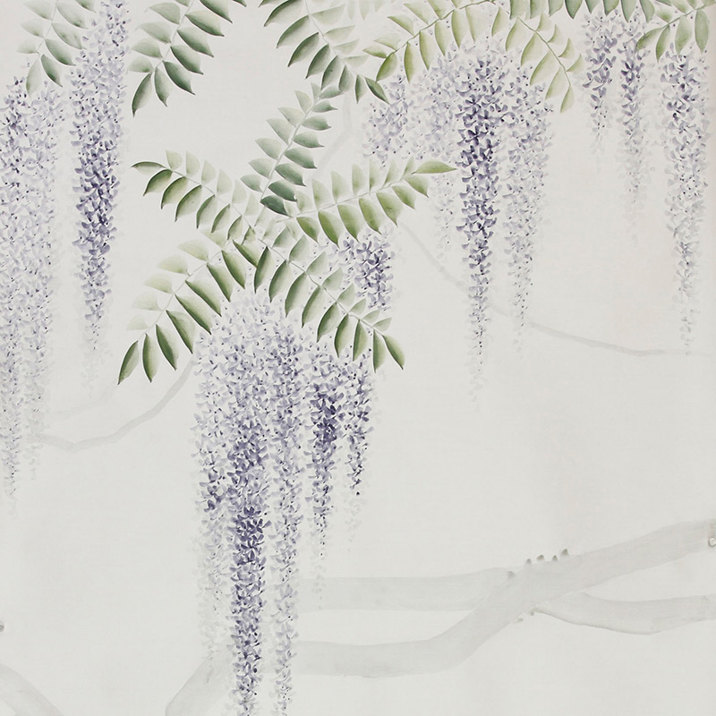 Обои в японском стиле Wisteria Lavender on Natural Mica metallic silk Обои в японском стиле Wisteria Lavender on Natural Mica metallic silk в Орле | Loft Concept