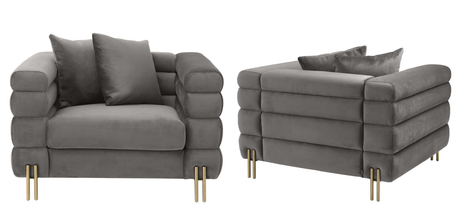 Кресло Eichholtz Chair York grey - фото №1