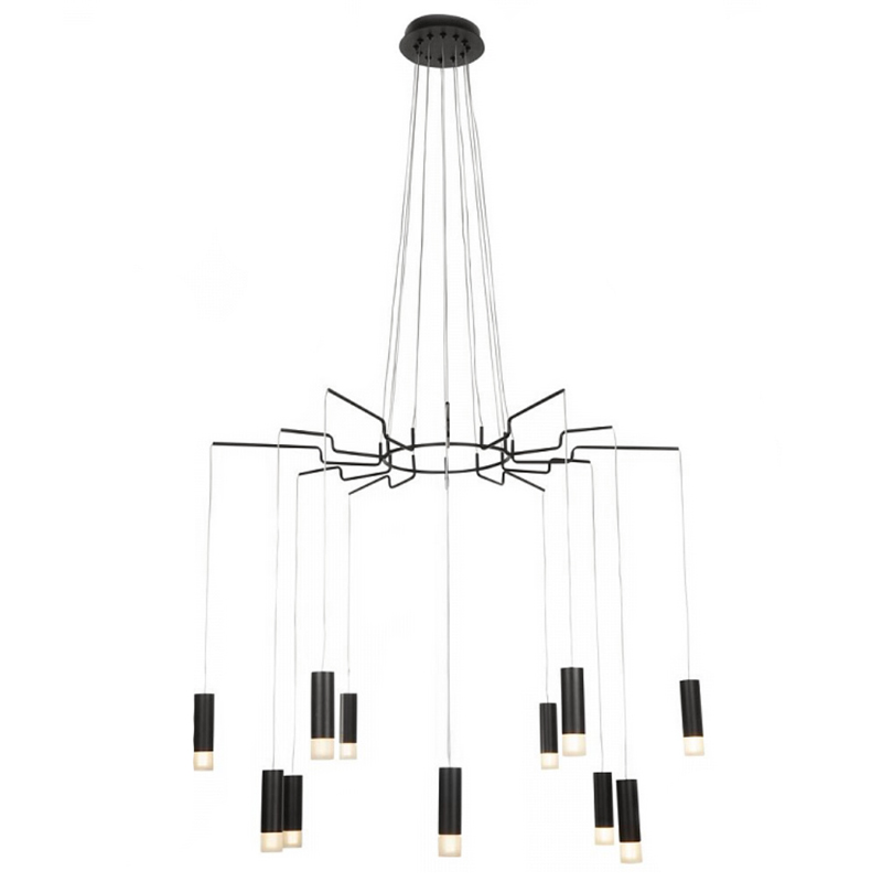 Wireflow LED Black Suspension lam 12 патронов Черный в Орле | Loft Concept 