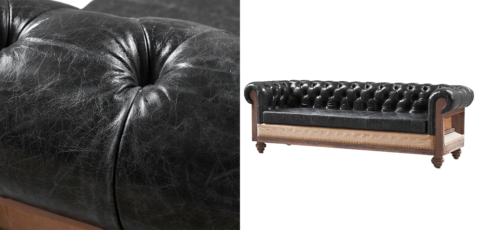 Диван Deconstructed Chesterfield Sofa triple Black leather Диван Deconstructed Chesterfield Sofa triple Black leather - Loft-Concept в Орле