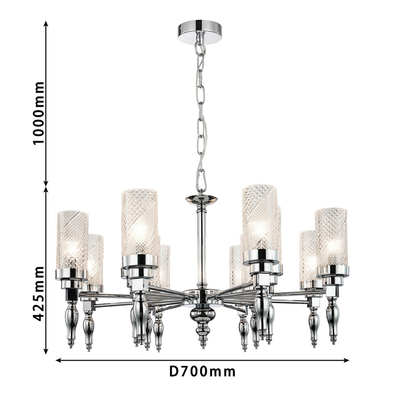 Люстра цвета хром Balusters D70 см Люстра цвета хром Balusters D70 см в Орле