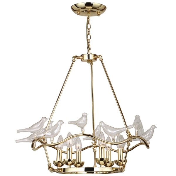 Люстра Dove Chandelier Glass Bird 6 Золотой Люстра Dove Chandelier Glass Bird 6 Золотой в Орле | Loft Concept