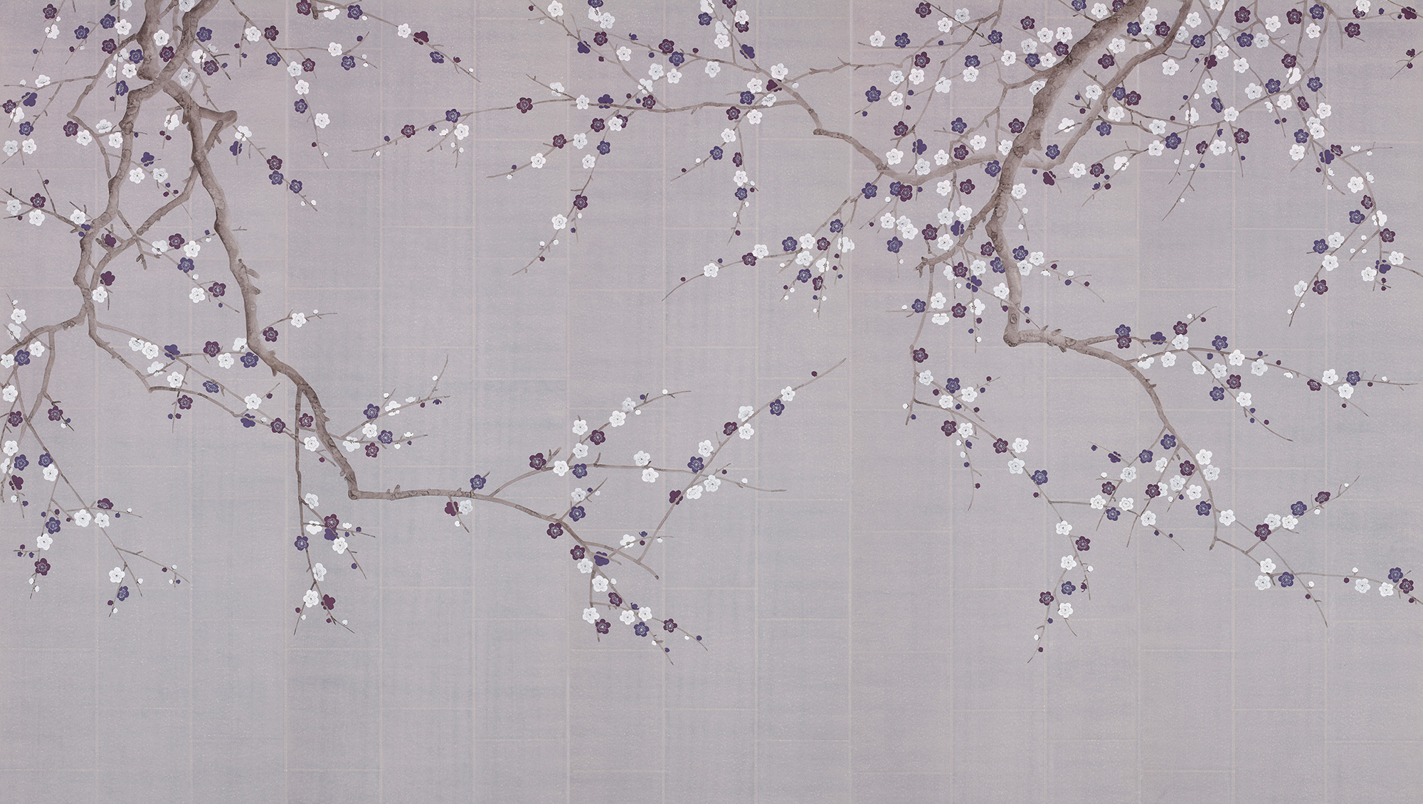 Обои ручная роспись Plum Blossom Lavender on Rich Mauve India tea paper Обои ручная роспись Plum Blossom Lavender on Rich Mauve India tea paper - постер Loft-Concept в Орле