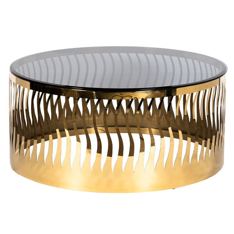 Кофейный стол Emerson Coffee Table Глянцевое золото Стекло Смок Кофейный стол Emerson Coffee Table Глянцевое золото Стекло Смок в Орле | Loft Concept