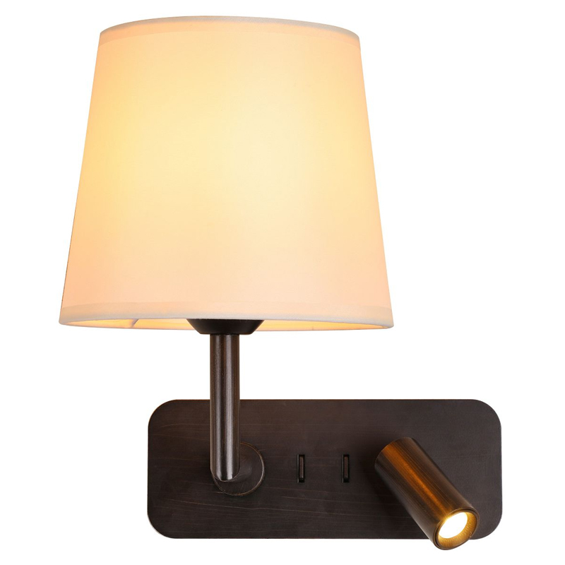 Бра с абажуром Trumpet Lamp Black 2 лампы Черный Белый Бежевый Бра с абажуром Trumpet Lamp Black 2 лампы Черный Белый Бежевый в Орле | Loft Concept