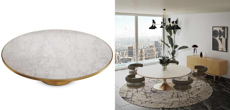 Обеденный стол Marble in Metal Dining Table Обеденный стол Marble in Metal Dining Table - Loft-Concept в Орле