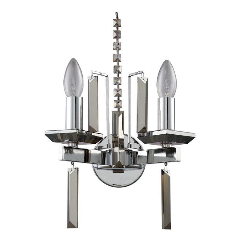 Бра Vivien Crystal Chrome Wall Lamp Хром Серый Бра Vivien Crystal Chrome Wall Lamp Хром Серый в Орле | Loft Concept