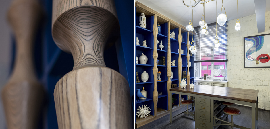 Стеллаж Oak Columns & Blue Стеллаж Oak Columns & Blue - Loft-Concept в Орле