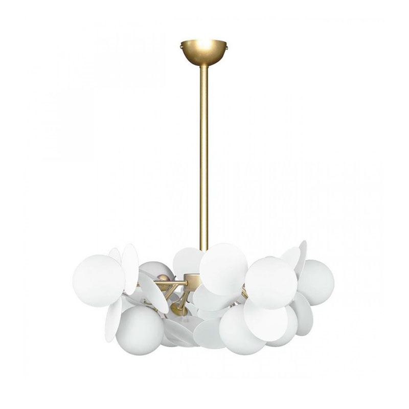 Люстра MATISSE Chandelier White 8 ламп Белый Золотой Люстра MATISSE Chandelier White 8 ламп Белый Золотой в Орле | Loft Concept