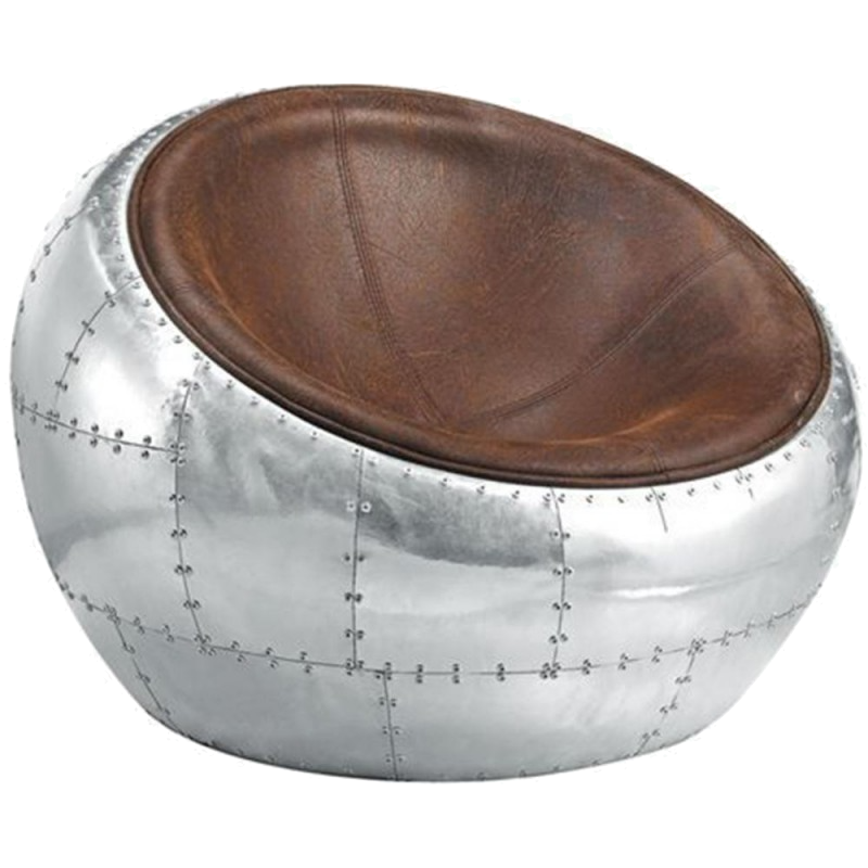 Кресло Aviator Half Dome Chair Коричневый Алюминий Кресло Aviator Half Dome Chair Коричневый Алюминий в Орле | Loft Concept
