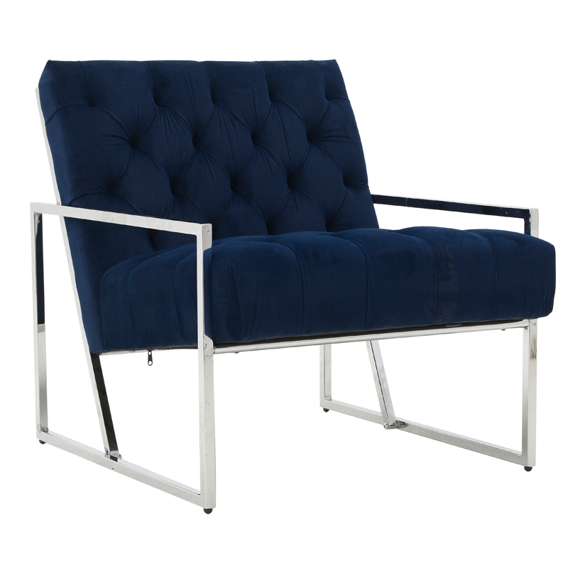 Кресло Ibbie Chair blue Темно-синий Хром Кресло Ibbie Chair blue Темно-синий Хром в Орле | Loft Concept