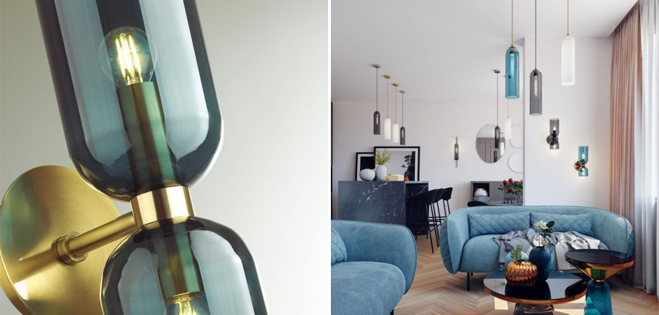 Бра Articolo Double Cup Синее Бра Articolo Double Cup Синее - Loft-Concept в Орле