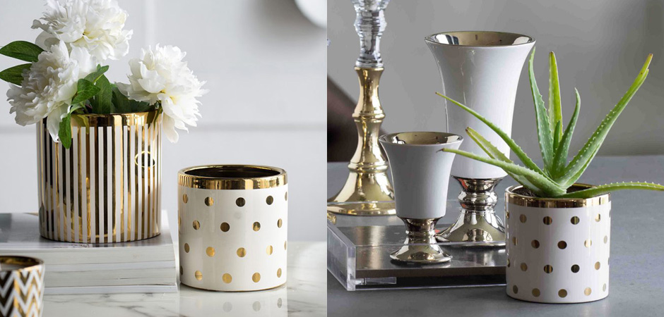 Ваза Gold & White Peas Ваза Gold & White Peas - Loft-Concept в Орле