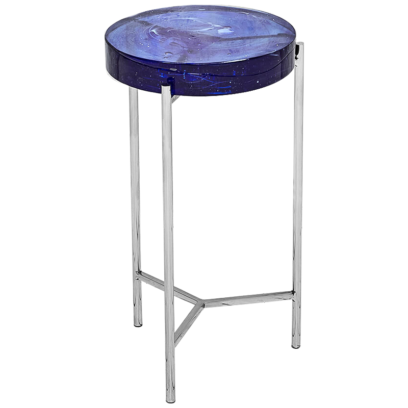 Приставной стол Blue Lollipop Side Table Синий Никель Приставной стол Blue Lollipop Side Table Синий Никель в Орле | Loft Concept