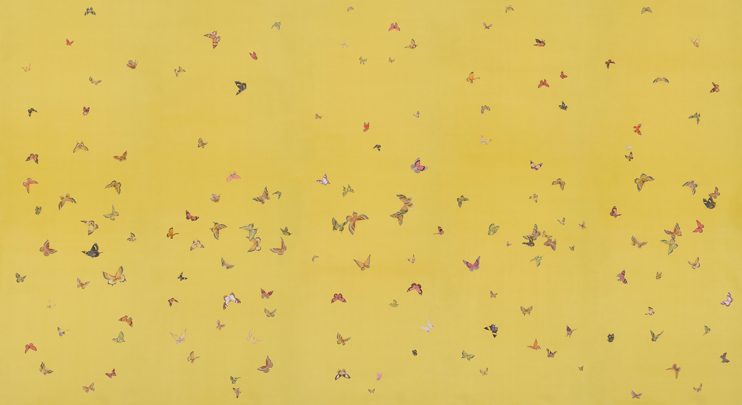 Обои ручная роспись Butterflies Monarch on dyed paper Обои ручная роспись Butterflies Monarch on dyed paper - постер Loft-Concept в Орле