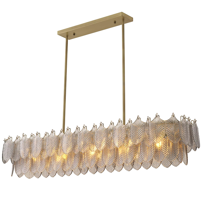 Люстра Eichholtz Chandelier Verbier Rectangular Стекло Смок Латунь Люстра Eichholtz Chandelier Verbier Rectangular Стекло Смок Латунь в Орле | Loft Concept