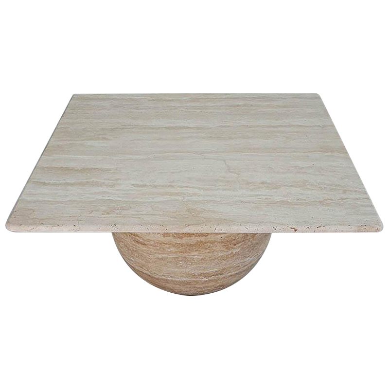 Кофейный стол Edna Travertine Coffee Table Коричневый Бежевый Кофейный стол Edna Travertine Coffee Table Коричневый Бежевый в Орле | Loft Concept