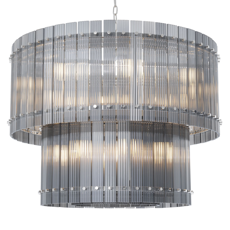 Люстра Eichholtz Chandelier Ruby L smoke Никель Стекло Смок Люстра Eichholtz Chandelier Ruby L smoke Никель Стекло Смок в Орле | Loft Concept