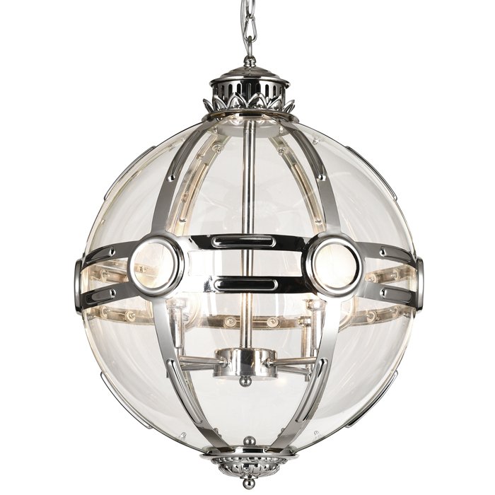 Люстра Eichholtz Lantern Hagerty Silver Прозрачное Стекло Хром Люстра Eichholtz Lantern Hagerty Silver Прозрачное Стекло Хром в Орле | Loft Concept