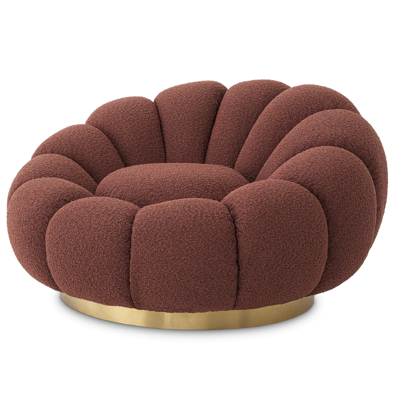 Кресло Eichholtz Swivel Chair Mello Boucle Rouge Бургундский красный Латунь Кресло Eichholtz Swivel Chair Mello Boucle Rouge Бургундский красный Латунь в Орле | Loft Concept