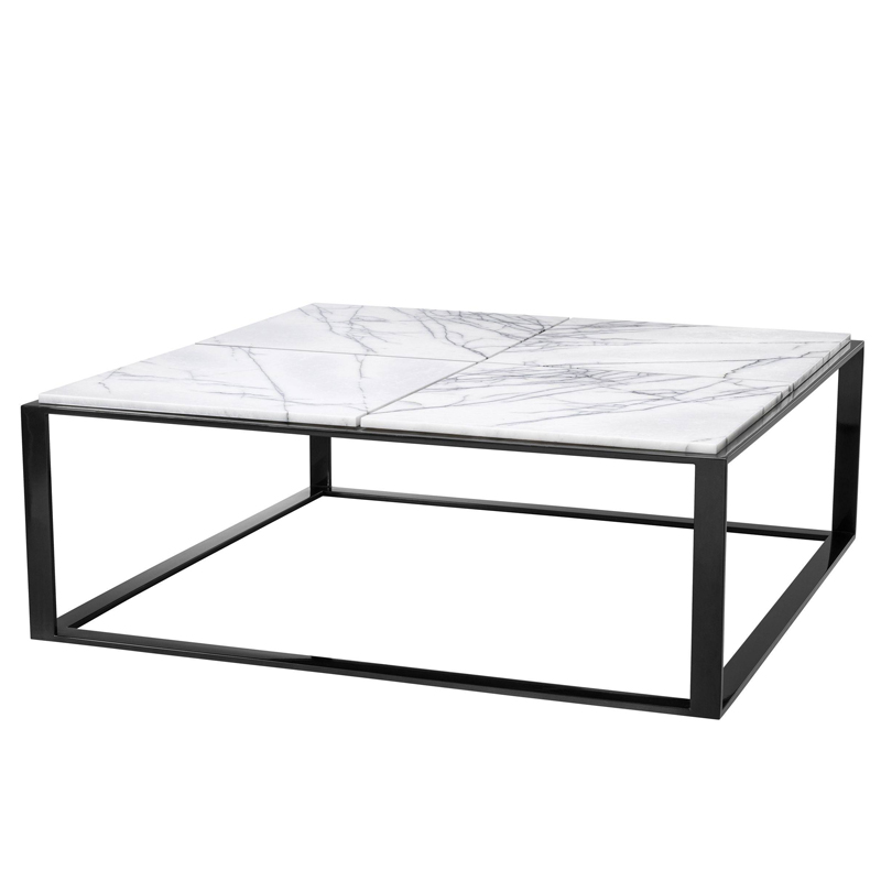 Кофейный стол Eichholtz Coffee Table San Ramon Черный Белый Мрамор Bianco в Орле | Loft Concept 