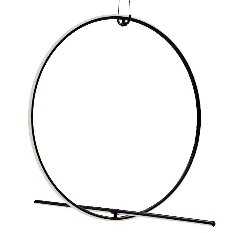 Подвесной светильник Black LED Circle Lamp Черно-белый Подвесной светильник Black LED Circle Lamp Черно-белый в Орле | Loft Concept
