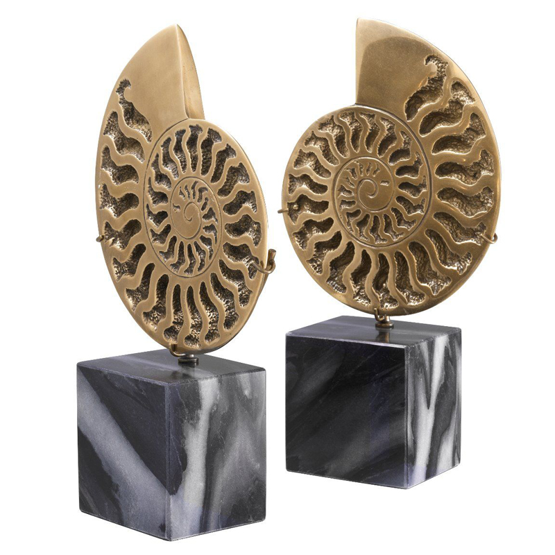 Статуэтки Eichholtz Object Ammonite Set of 2 Винтажная латунь Черный Мрамор Nero Статуэтки Eichholtz Object Ammonite Set of 2 Винтажная латунь Черный Мрамор Nero в Орле | Loft Concept
