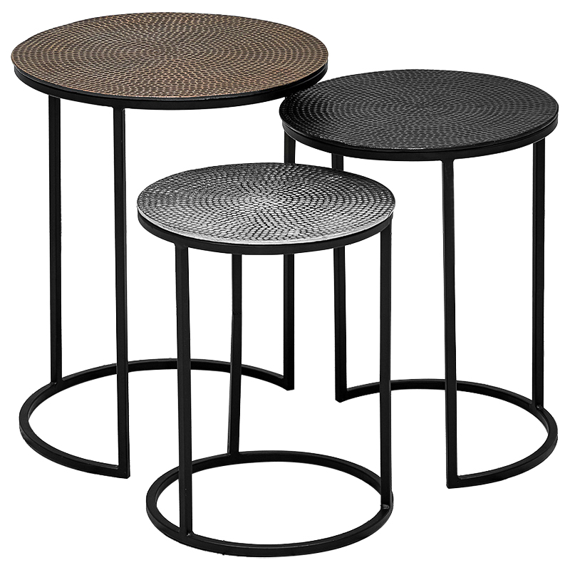 Набор приставных столиков Patrice side table Темная бронза винтаж Черный в Орле | Loft Concept 
