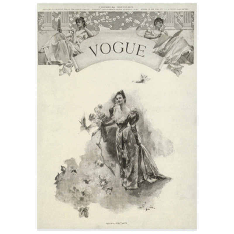 Постер Vogue Cover 1892 Desemder Бежево-серый Постер Vogue Cover 1892 Desemder Бежево-серый в Орле | Loft Concept