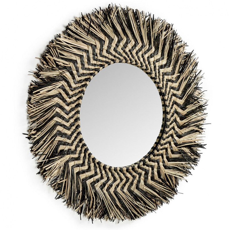 Зеркало сплетенное вручную Handmade Mirror Dark Safari Черный Древесина Зеркало сплетенное вручную Handmade Mirror Dark Safari Черный Древесина в Орле | Loft Concept