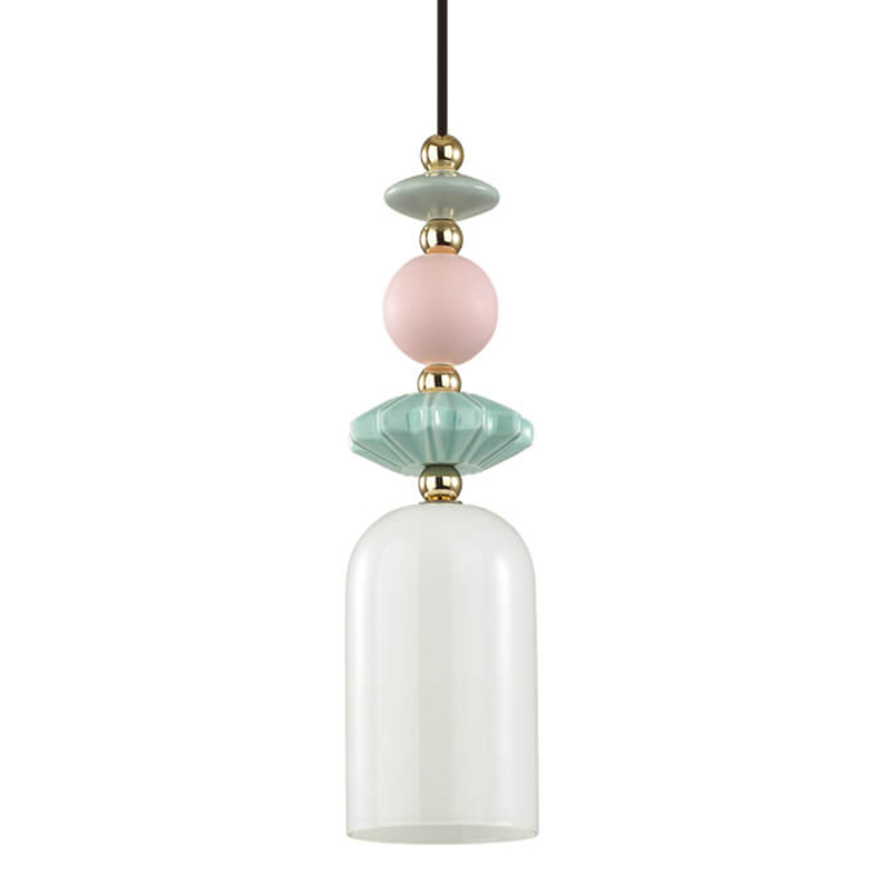 Подвесной светильник Iris hanging lamp candy  Белое матовое стекло Розовый пастельный Зеленый в Орле | Loft Concept 