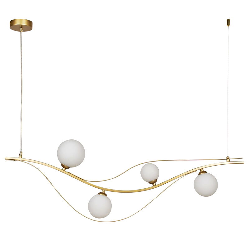 Люстра изогнутой формы Golden Pearl Белый Золотой Люстра изогнутой формы Golden Pearl Белый Золотой в Орле | Loft Concept