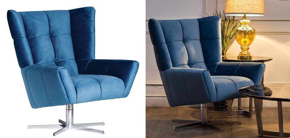 Кресло вращающееся Lord Armchair blue Кресло вращающееся Lord Armchair blue - Loft-Concept в Орле
