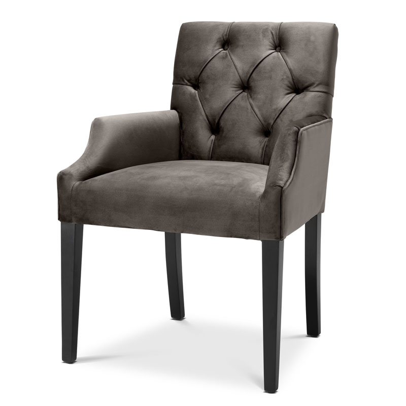 Стул Eichholtz DINING CHAIR ATENA WITH ARM dark Серый Черный Стул Eichholtz DINING CHAIR ATENA WITH ARM dark Серый Черный в Орле | Loft Concept