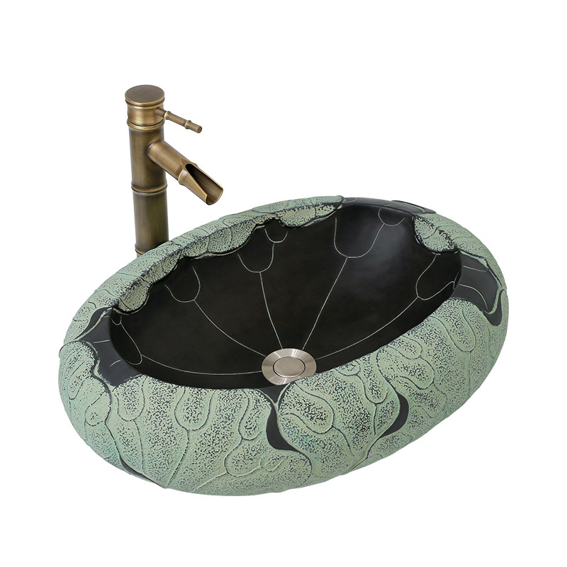 Раковина Lotus Leaf Oval Графит Зеленый шалфей Раковина Lotus Leaf Oval Графит Зеленый шалфей в Орле | Loft Concept