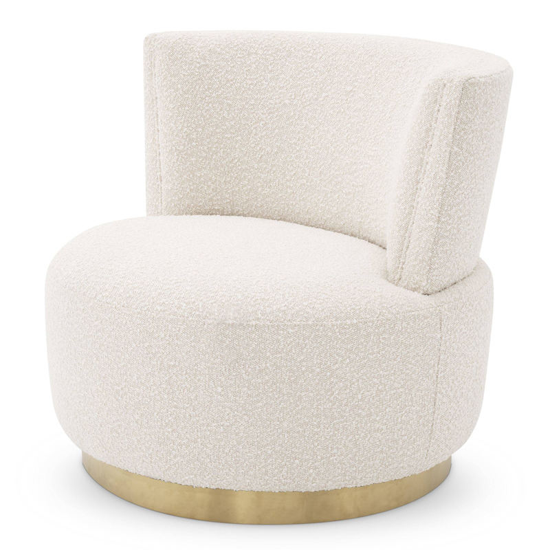 Кресло Eichholtz Swivel Chair Alonso Кремовый Латунь в Орле | Loft Concept 