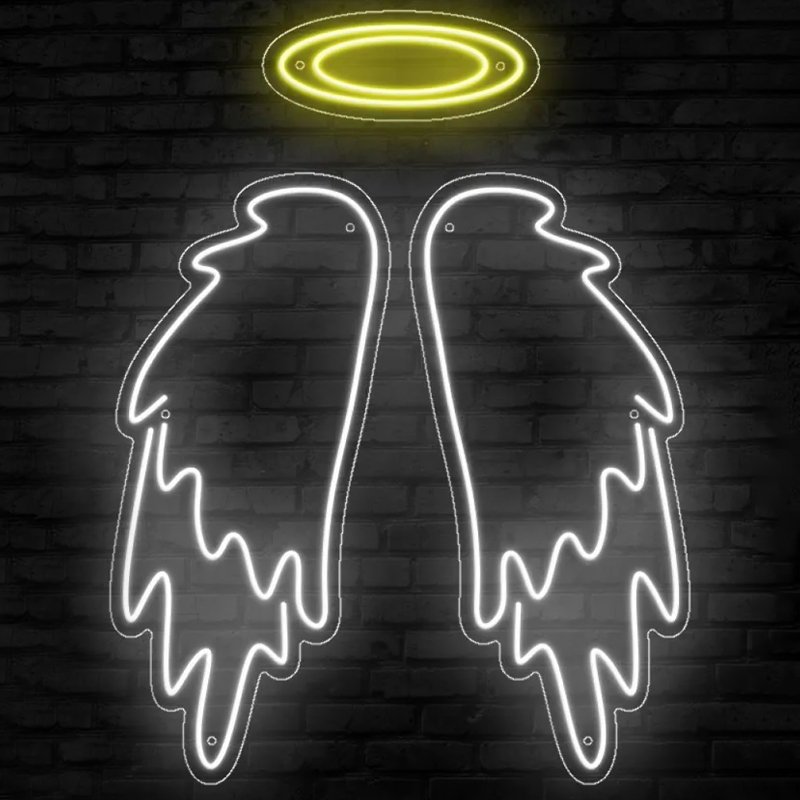 Неоновая настенная лампа White Wings Neon Wall Lamp Прозрачный Белый Желтый Неоновая настенная лампа White Wings Neon Wall Lamp Прозрачный Белый Желтый в Орле | Loft Concept