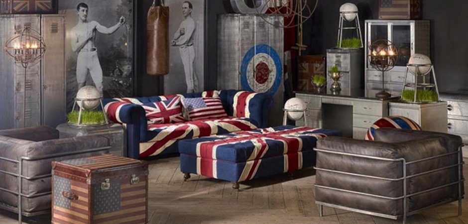 William Sofa Union Jack Velvet Andrew Martin William Sofa Union Jack Velvet Andrew Martin - Loft-Concept в Орле