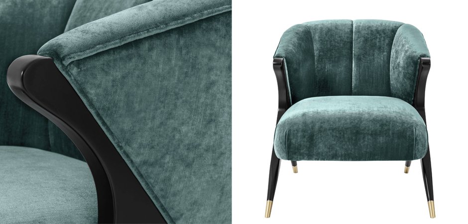 Кресло Eichholtz Chair Pavone Aegean Green Кресло Eichholtz Chair Pavone Aegean Green - Loft-Concept в Орле