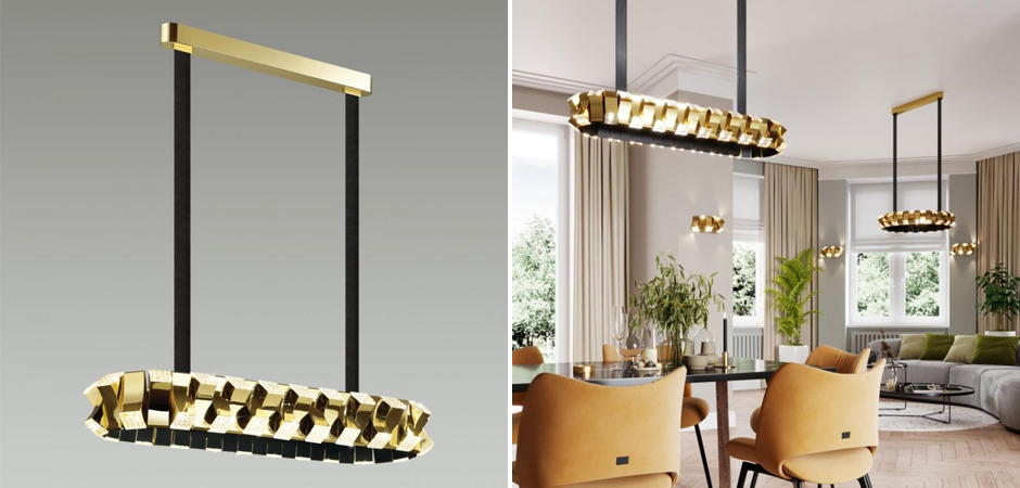 Люстра Rotus Gold Овальная Люстра Rotus Gold Овальная - Loft-Concept в Орле